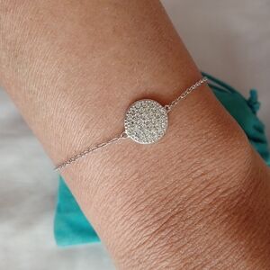 STUNNING Sterling silver Clear CZ Bracelet 7.5" inches long